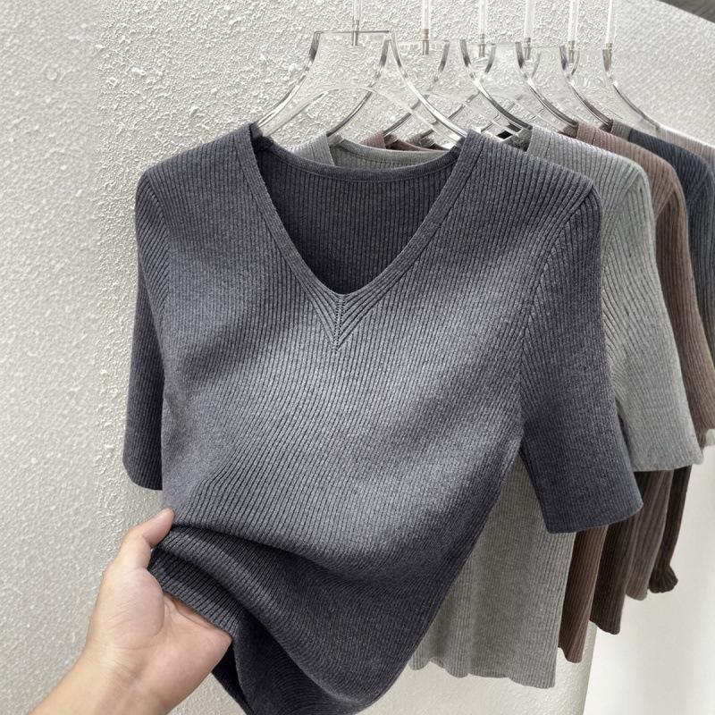 Summer new slim-fit inner knitted bottoming shirt women s front shoulder gray five-quarter sleeve top thin one size fits all темно-серого
Summer new slim-fit inner knitted bottoming shirt women s front shoulder gray five-quarter sleeve top thin one size fits all темно-серого