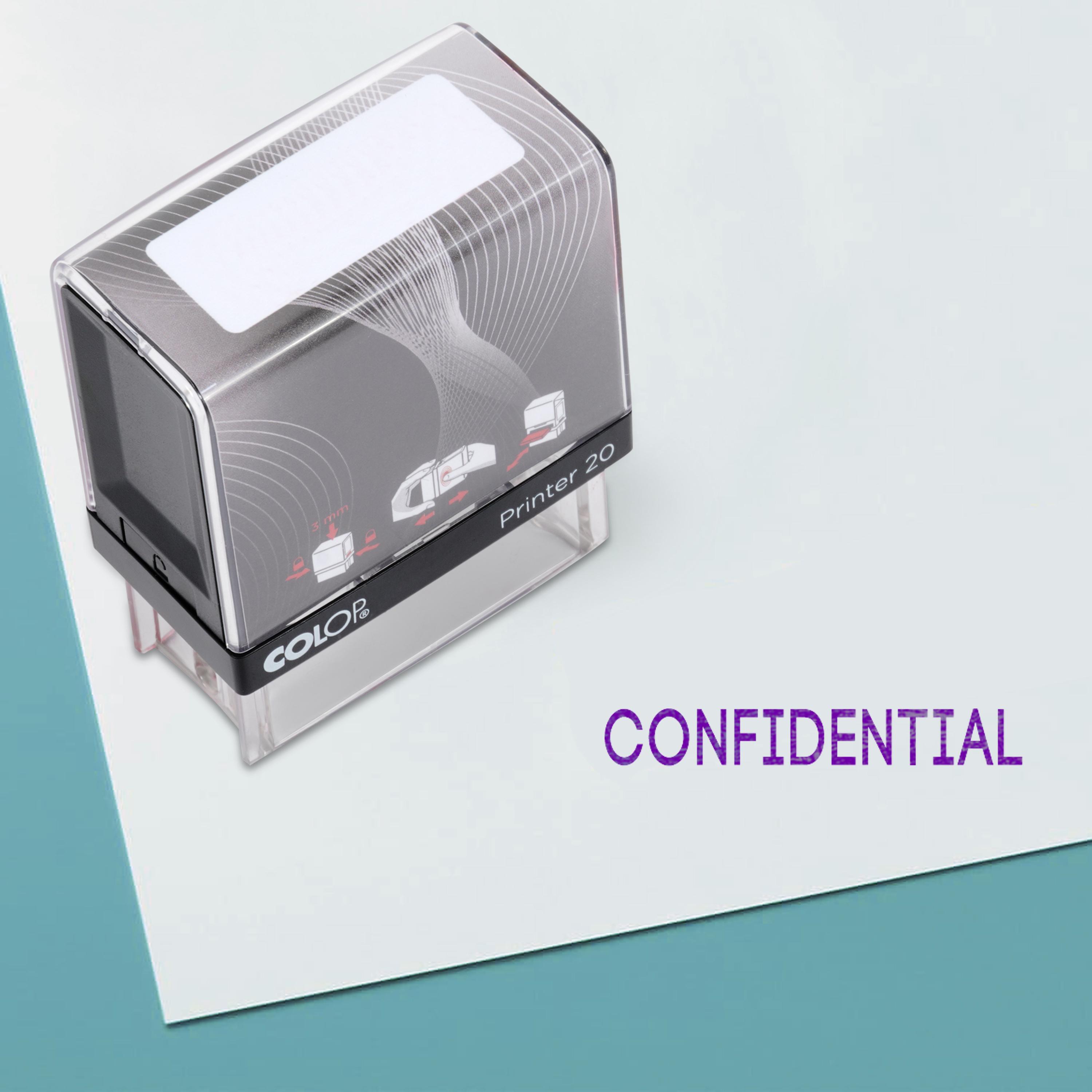 Confidential Self Inking Rubber Stamp Custom Colop Office Stationary P20 Mini Stamper 14 mm x 38 mm Фіолетовий
Confidential Self Inking Rubber Stamp Custom Colop Office Stationary P20 Mini Stamper 14 mm x 38 mm Фіолетовий