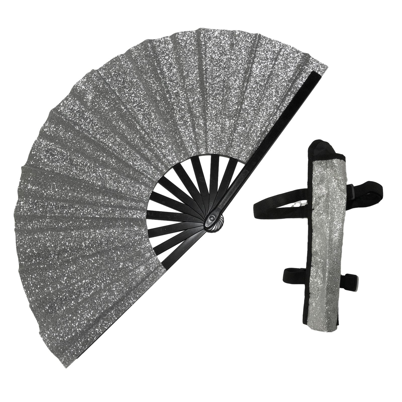 Блестящий ручной веер с кобурой для женщин и мужчин, большой складной веер для фестиваля, клуба, вечеринки, танцев 5
Блестящий ручной веер с кобурой для женщин и мужчин, большой складной веер для фестиваля, клуба, вечеринки, танцев 5