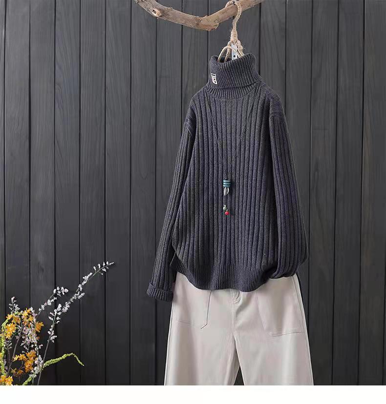 Осенне-зимний женский свитер с высоким воротом, новый свободный повседневный однотонный вязаный свитер с длинным рукавом, повседневная модная одежда больших размеров 1981 г. 2XL темно-серого
Осенне-зимний женский свитер с высоким воротом, новый свободный повседневный однотонный вязаный свитер с длинным рукавом, повседневная модная одежда больших размеров 1981 г. 2XL темно-серого