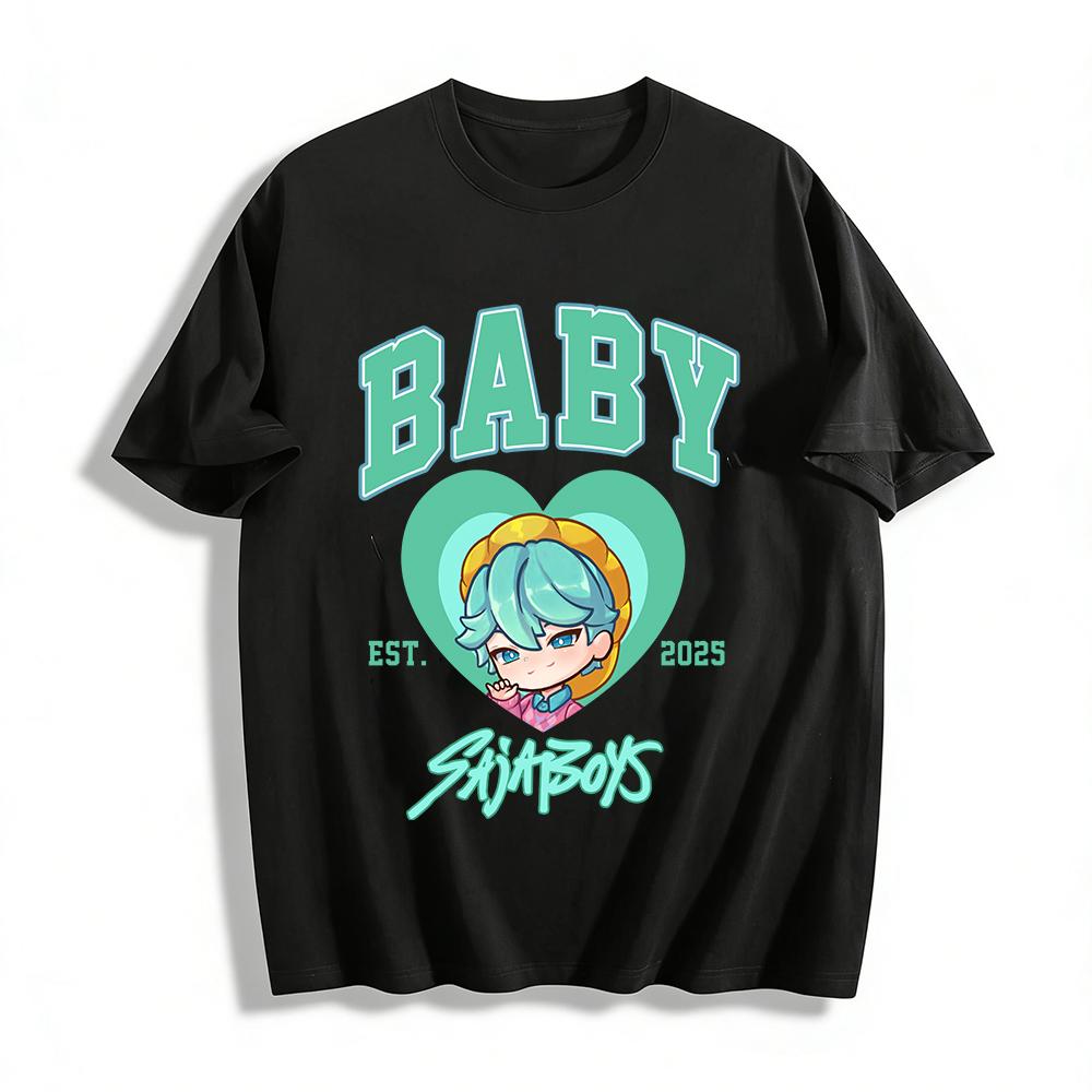 2025 New SajabBoys BABY Love Heart Cartoon Boy Print Casual Top Trendy Loose Unisex T-Shirt Pure cotton T-shirt XXS
2025 New SajabBoys BABY Love Heart Cartoon Boy Print Casual Top Trendy Loose Unisex T-Shirt Pure cotton T-shirt XXS