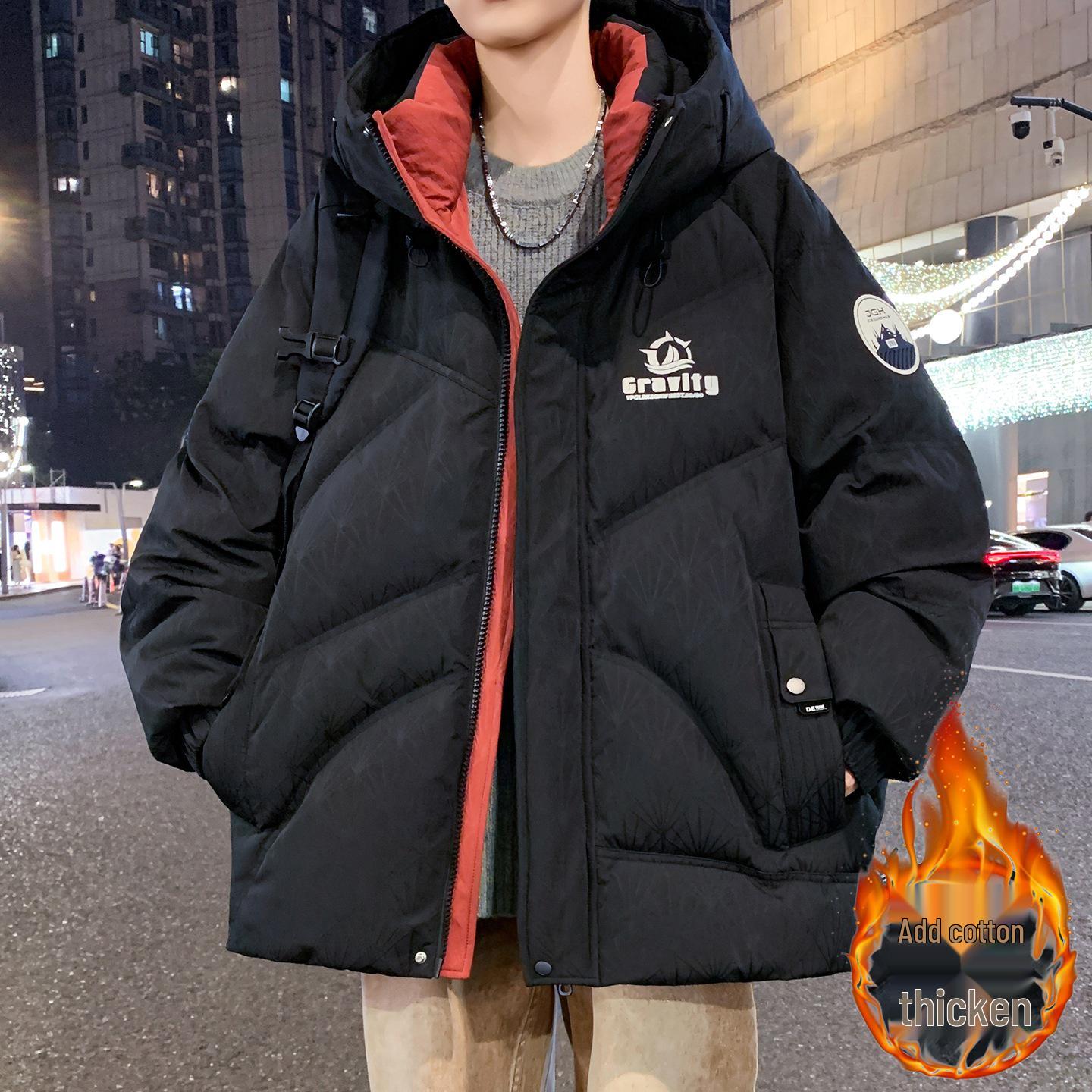 Boys Winter Hooded Cotton Jacket - Warm Casual Color-Blocked Padded Coat L for 100-120 jin
Boys Winter Hooded Cotton Jacket - Warm Casual Color-Blocked Padded Coat L for 100-120 jin