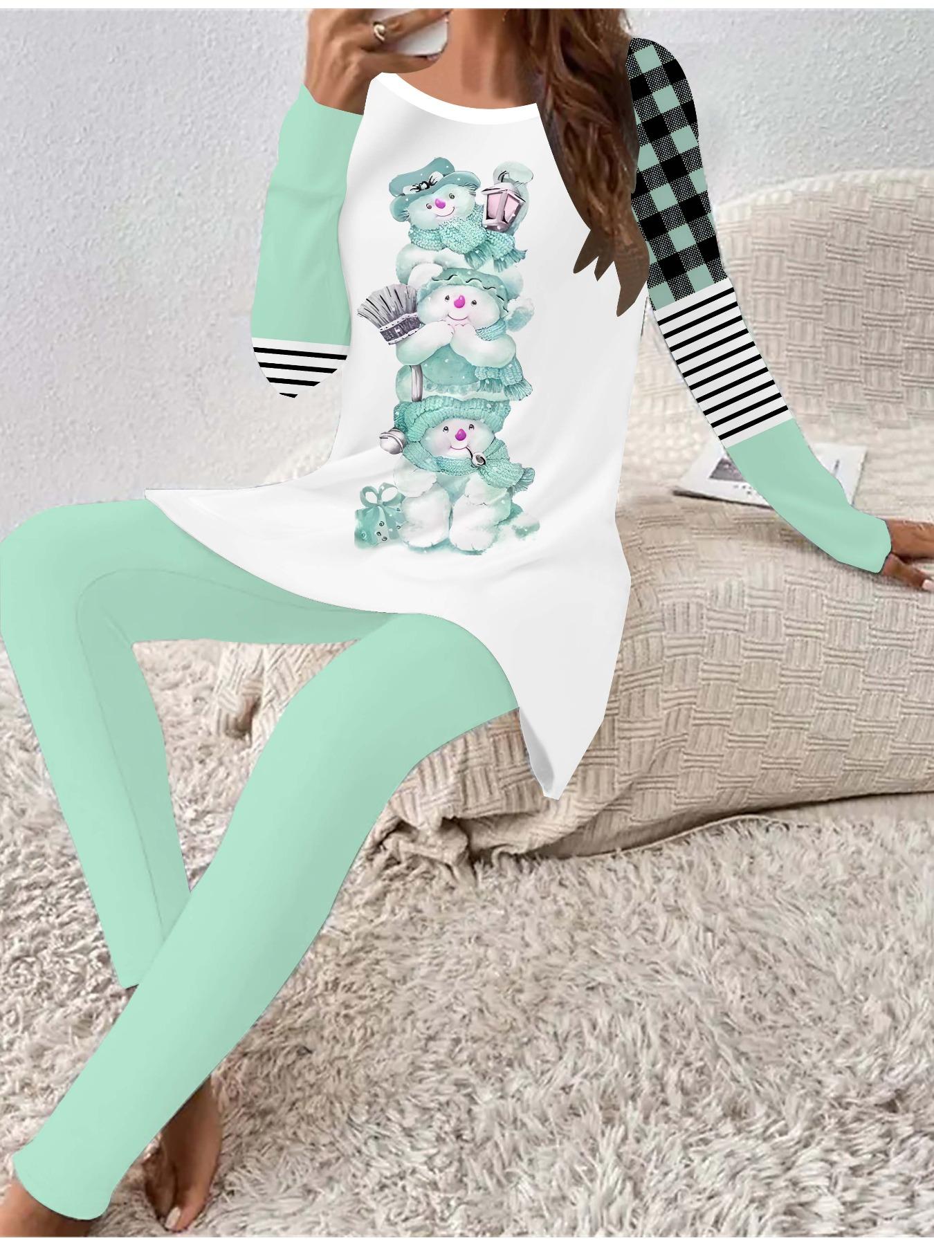 Euro-American Fashion 3D Christmas Printed Women s Four-season Long-sleeved T-shirt + Long Pants Two-piece Set. Perfect Gift for New Year & Christmas 1XL
Euro-American Fashion 3D Christmas Printed Women s Four-season Long-sleeved T-shirt + Long Pants Two-piece Set. Perfect Gift for New Year & Christmas 1XL