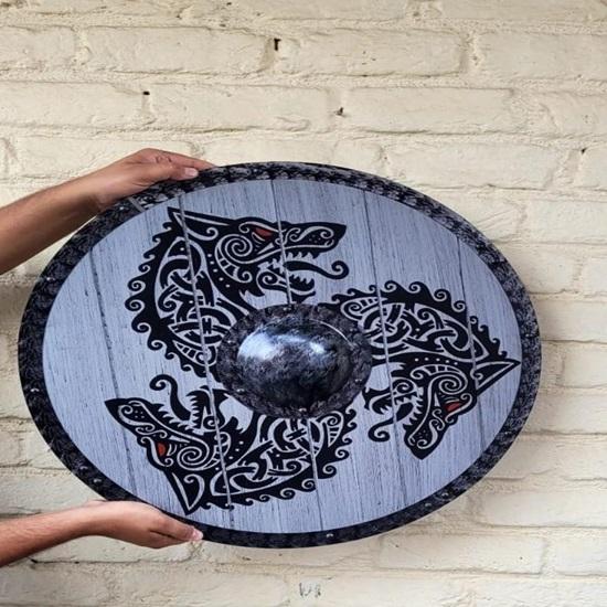 Средневековый щит викинга с дизайном тройного дракона, боевой деревянный щит ручной работы
Средневековый щит викинга с дизайном тройного дракона, боевой деревянный щит ручной работы