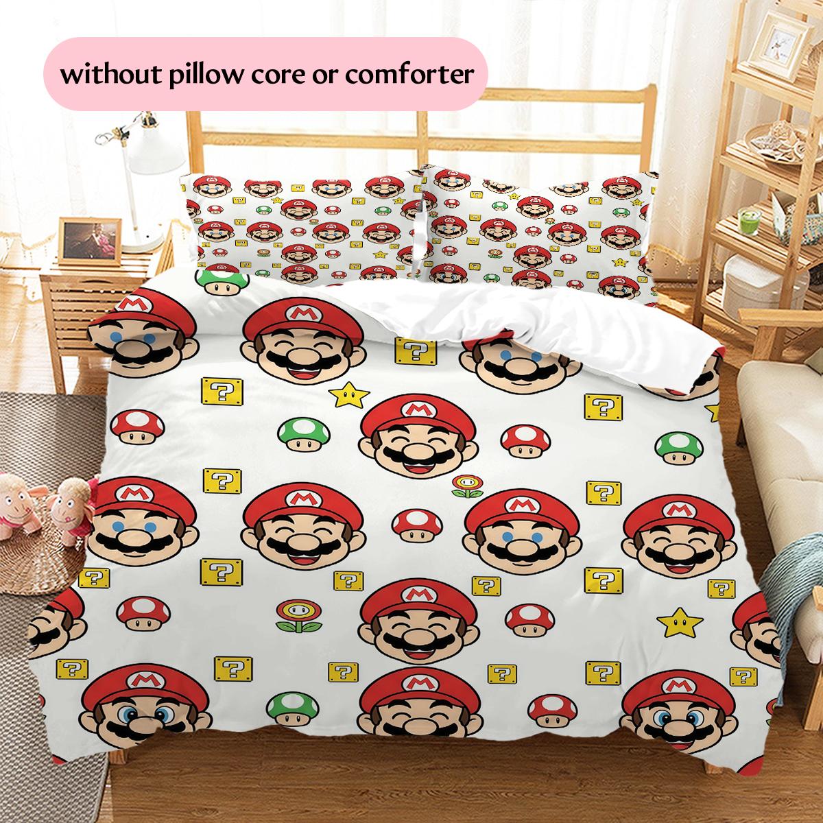 Scattered Mario Pattern Bedding Quilt Set Home Decoration Gift (1 * duvet cover + 2 * pillowcase without core) 135x200cm
Scattered Mario Pattern Bedding Quilt Set Home Decoration Gift (1 * duvet cover + 2 * pillowcase without core) 135x200cm