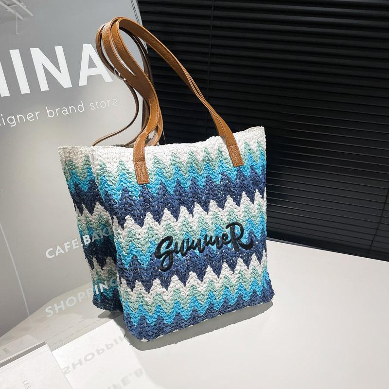 Wave Striped Straw Bag Handwoven Beach Bag Versatile Casual Summer Shoulder Bag Mommy Bag синий
Wave Striped Straw Bag Handwoven Beach Bag Versatile Casual Summer Shoulder Bag Mommy Bag синий