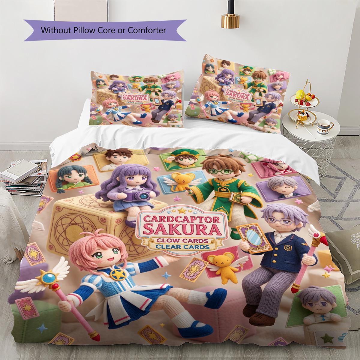 Cardcaptor Sakura Patterned Pillowcase & Duvet Cover Set 3-Piece Anime Bedding Decor Great Gift for Fans YUN6516 135x200cm
Cardcaptor Sakura Patterned Pillowcase & Duvet Cover Set 3-Piece Anime Bedding Decor Great Gift for Fans YUN6516 135x200cm