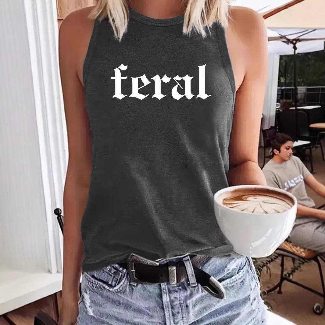 Летняя универсальная женская майка-танк свободного кроя с принтом FERAL X-Large темно-серого
Летняя универсальная женская майка-танк свободного кроя с принтом FERAL X-Large темно-серого