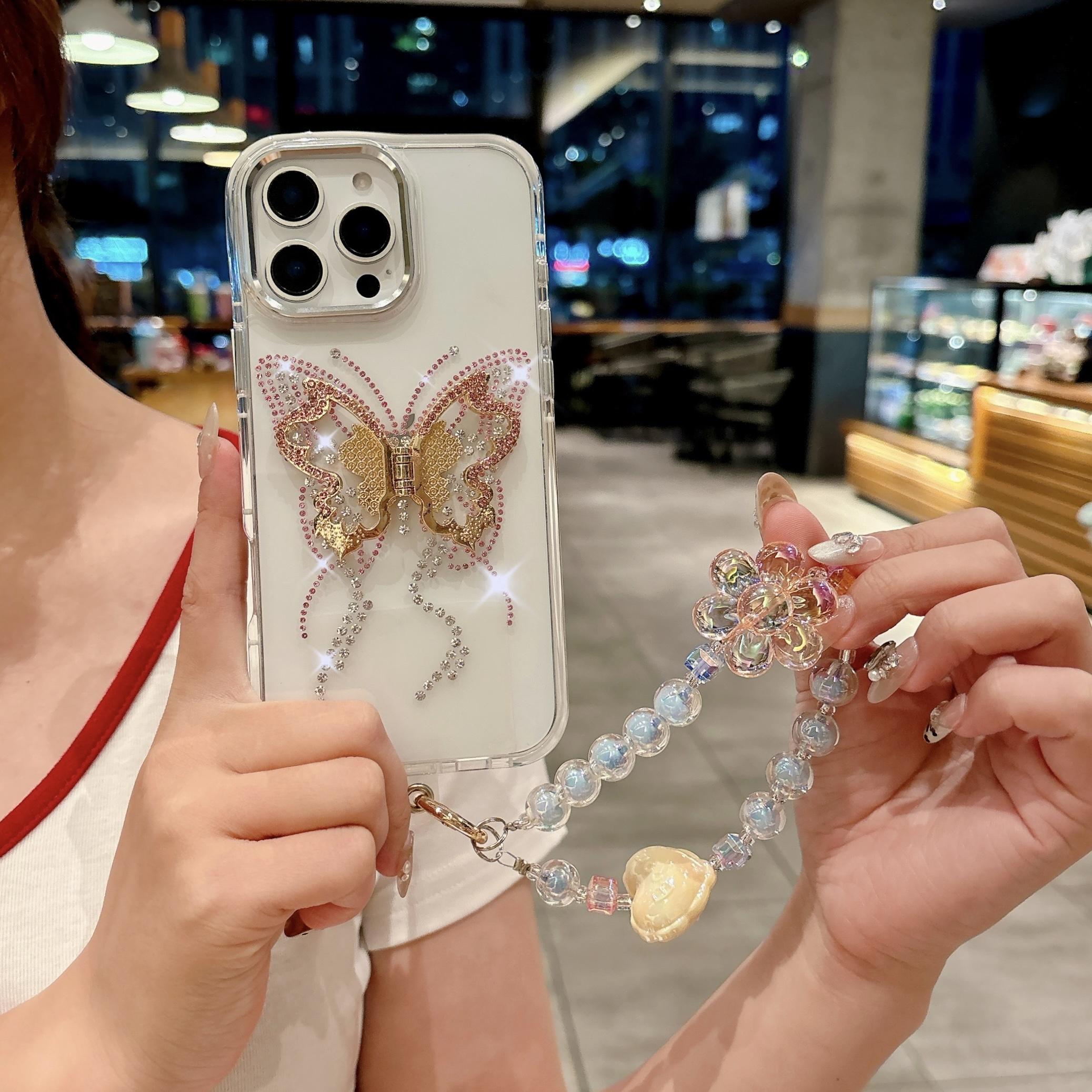 For iPhone 16 Pro Case with Strap Butterfly Kickstand TPU+PC Shockproof Phone Cover White
For iPhone 16 Pro Case with Strap Butterfly Kickstand TPU+PC Shockproof Phone Cover White