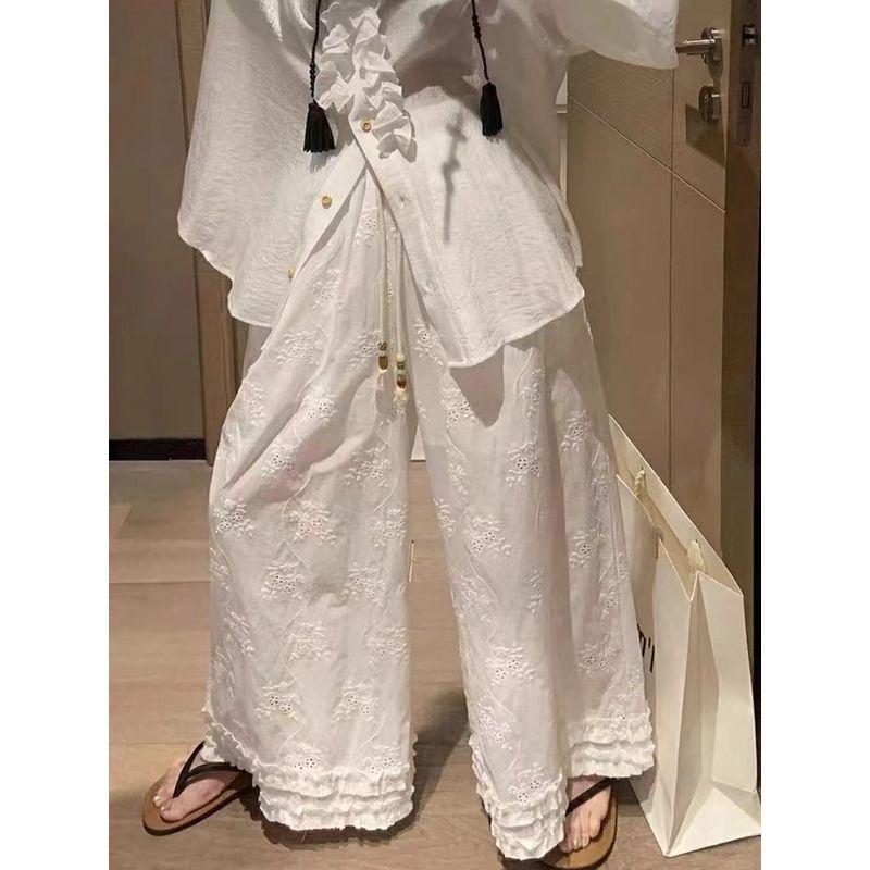 Kumikumi Idle Style Lace Lace Crocheted Casual Pants Women Fall Loose Slimming and All-Matching Straight-Leg Pants Pants White M
Kumikumi Idle Style Lace Lace Crocheted Casual Pants Women Fall Loose Slimming and All-Matching Straight-Leg Pants Pants White M