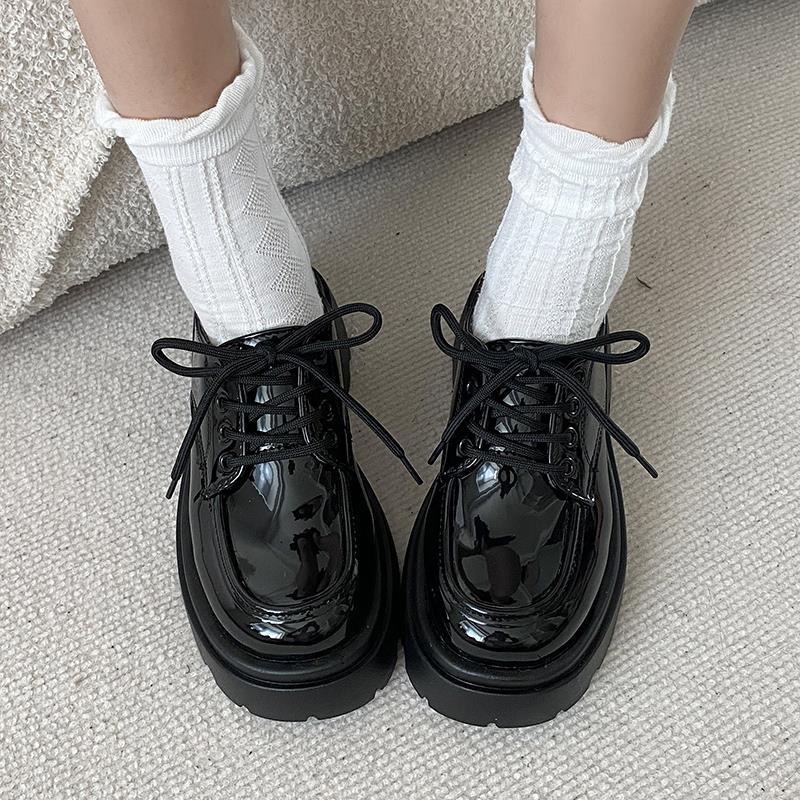 Single shoes black small leather shoes women s new spring British college style thick-soled lace-up thick heel versatile velvet fashion 35
Single shoes black small leather shoes women s new spring British college style thick-soled lace-up thick heel versatile velvet fashion 35
