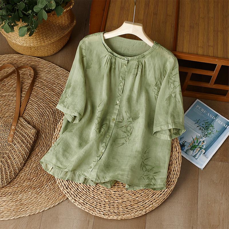 3365 Women s Lightweight Ink Bamboo Print Summer Ramie Top - Breathable & Unique Style XXL
3365 Women s Lightweight Ink Bamboo Print Summer Ramie Top - Breathable & Unique Style XXL