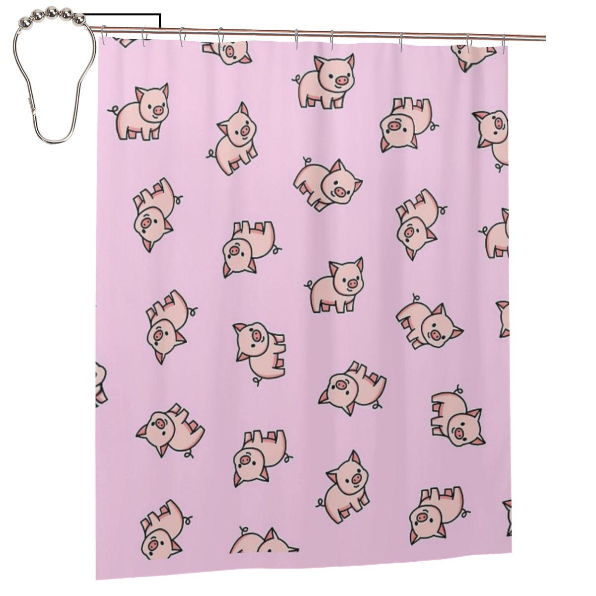 Pig Shower Curtain Bathroom Polyester Waterproof Bath Curtains With Hooks W60H190(CM)-1 Pcs
Pig Shower Curtain Bathroom Polyester Waterproof Bath Curtains With Hooks W60H190(CM)-1 Pcs