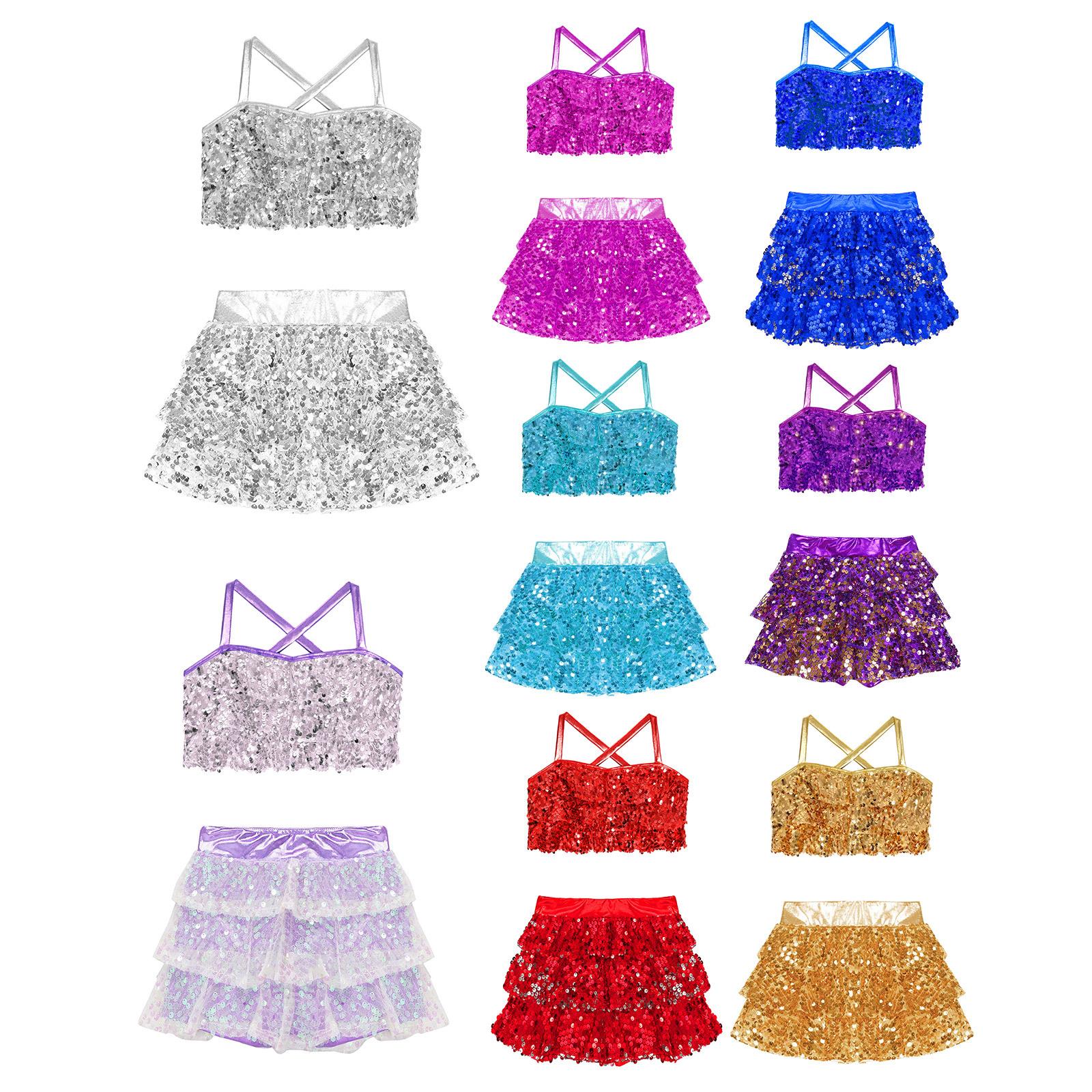 Kids Girls 2 Piece Sequins Camisole Crop Top with Skirt Ballet Modern Jazz Latin Dance Performance Costume 5-6 Years срібний
Kids Girls 2 Piece Sequins Camisole Crop Top with Skirt Ballet Modern Jazz Latin Dance Performance Costume 5-6 Years срібний