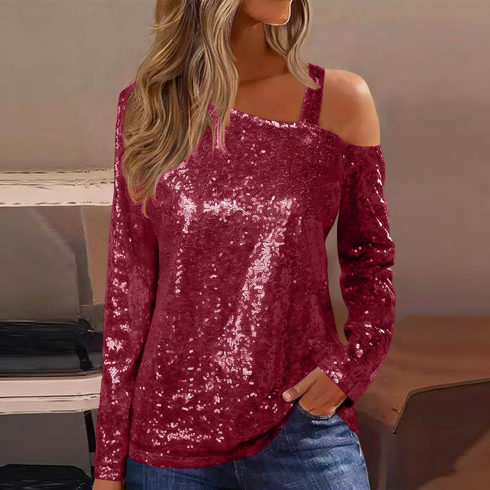Women s Fashion Color Slanted Shoulder Strap Long Sleeve Glitter Hooded T-shirt Top S винний
Women s Fashion Color Slanted Shoulder Strap Long Sleeve Glitter Hooded T-shirt Top S винний