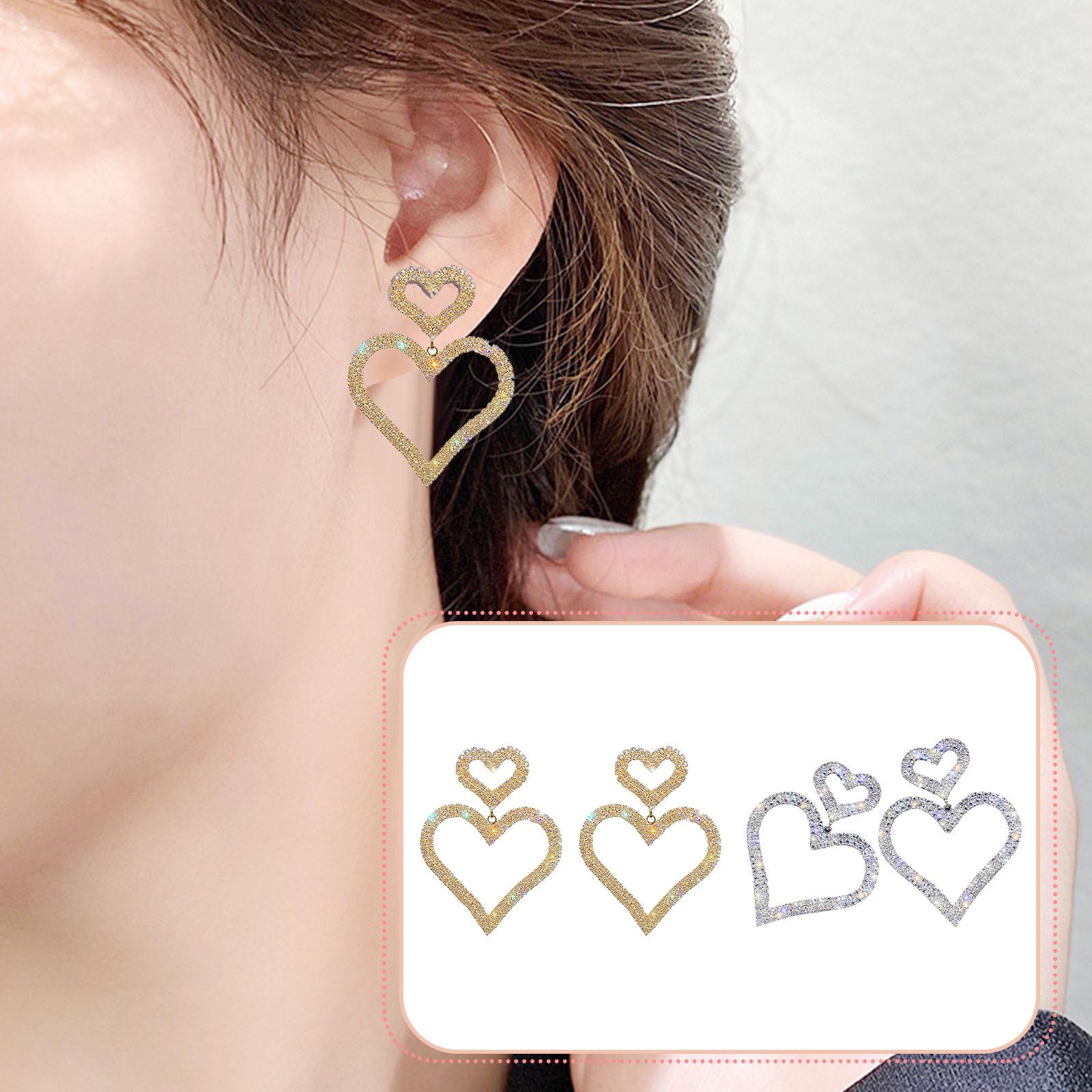 Needle European And American Fashion Exaggerated Diamond-studded Double Love Earrings Temperament Trend Long Peach Heart Earrings Earrings Women One Size золотий
Needle European And American Fashion Exaggerated Diamond-studded Double Love Earrings Temperament Trend Long Peach Heart Earrings Earrings Women One Size золотий