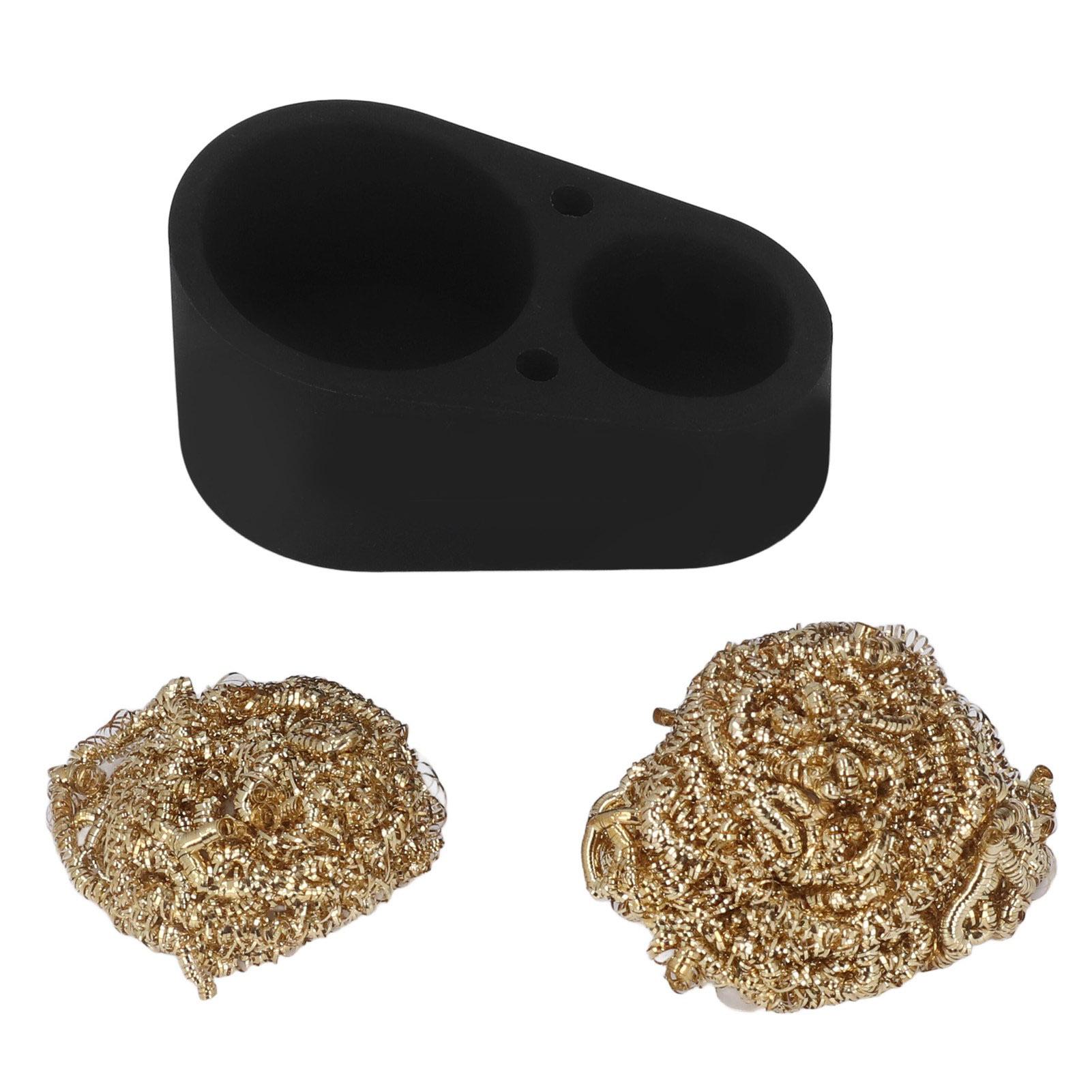 Soldering Iron Tip Cleaner Brass Cleaning Wire Silicone Holder Double Ball Accessory
Soldering Iron Tip Cleaner Brass Cleaning Wire Silicone Holder Double Ball Accessory