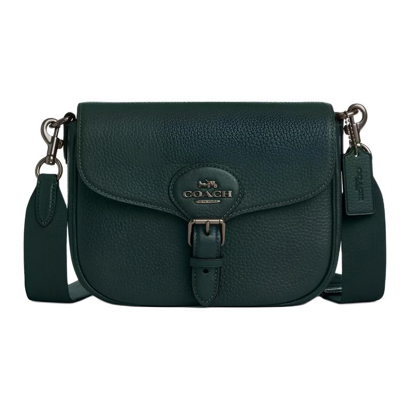 COACH Amelia 23 Logo Classic Pebble Leather Saddle Bag Shoulder Bag Medium Women Green зелений
COACH Amelia 23 Logo Classic Pebble Leather Saddle Bag Shoulder Bag Medium Women Green зелений