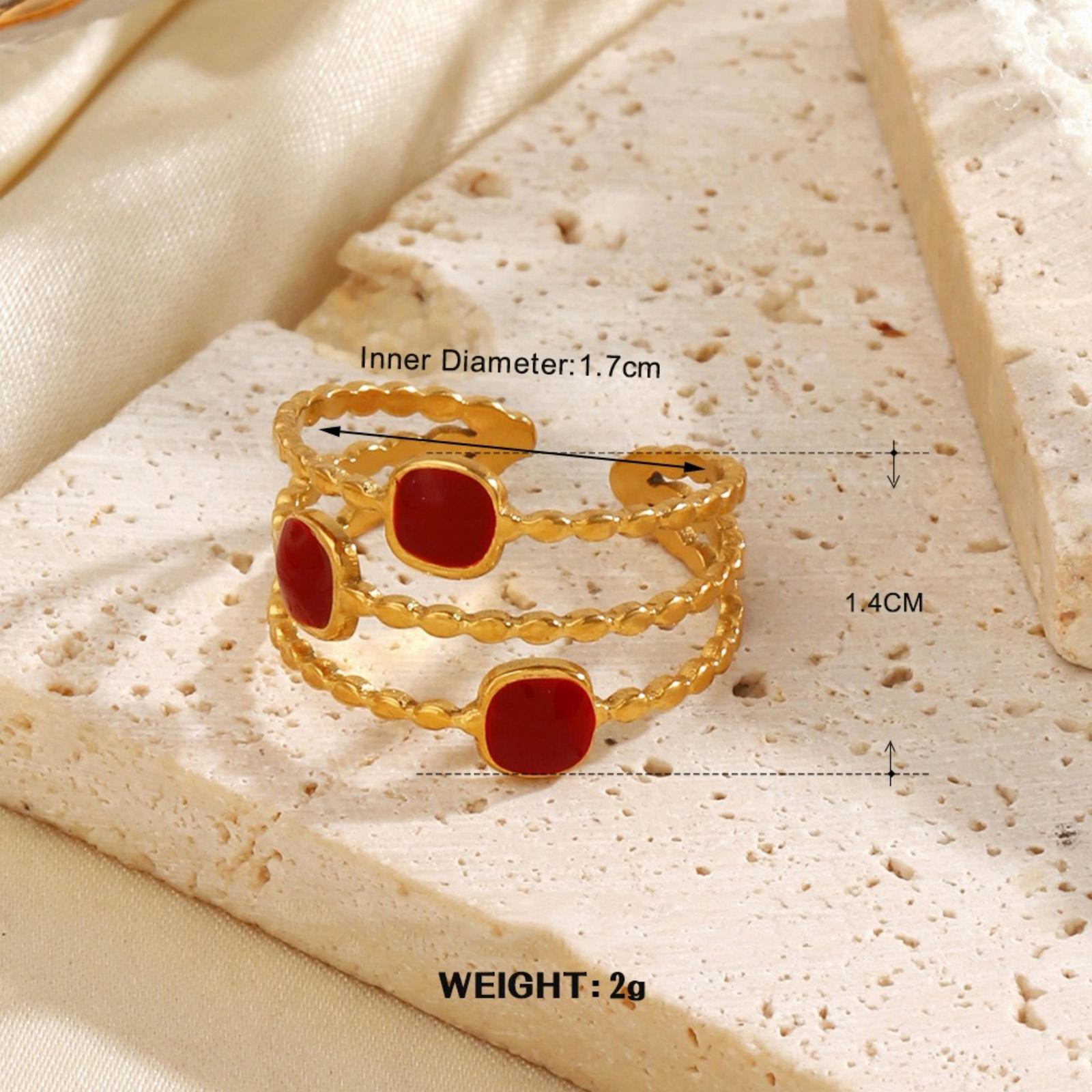 Wholesale Women s Gift Red Enamel Open Adjustable Rings 18K Gold Plated 304 Stainless Steel Valentine s Day Retro Jewelry 17mm Dia.
Wholesale Women s Gift Red Enamel Open Adjustable Rings 18K Gold Plated 304 Stainless Steel Valentine s Day Retro Jewelry 17mm Dia.