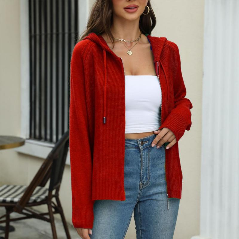 Вязаный кардиган женский однотонный свитер с капюшоном на молнии вязаный свитер осень и зима свитер на завязках кардиган куртка женский S красный
Вязаный кардиган женский однотонный свитер с капюшоном на молнии вязаный свитер осень и зима свитер на завязках кардиган куртка женский S красный