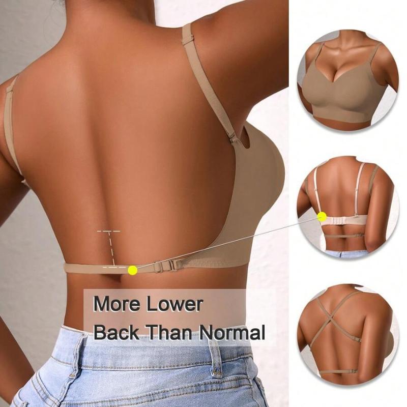 Women s 3 Ways Convertible Wireless Bra, Seamless Low Back Push Up Bralette with Adjustable Straps, Removable Pads for Backless Dresses 2XL
Women s 3 Ways Convertible Wireless Bra, Seamless Low Back Push Up Bralette with Adjustable Straps, Removable Pads for Backless Dresses 2XL