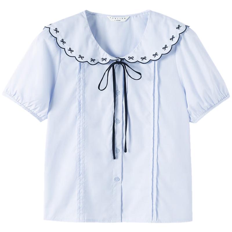 TonLion Women s College Collar Short Sleeve Shirt M
TonLion Women s College Collar Short Sleeve Shirt M
