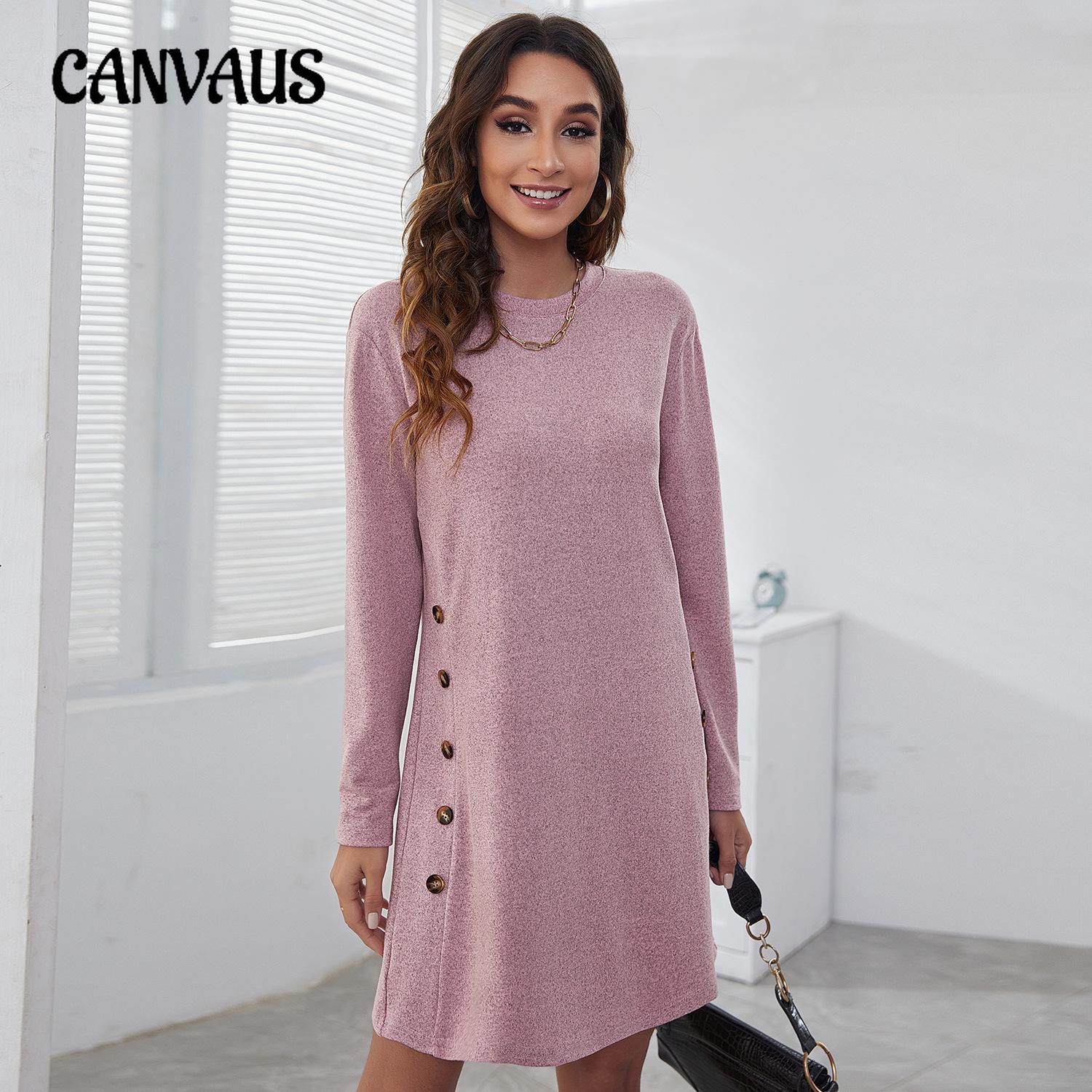 Весенне-осеннее женское платье с круглым вырезом, женские повседневные простые платья с длинными рукавами на пуговицах
Весенне-осеннее женское платье с круглым вырезом, женские повседневные простые платья с длинными рукавами на пуговицах