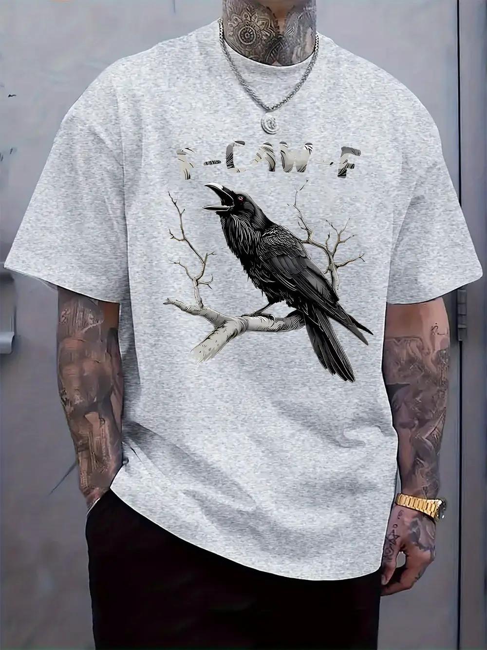 Stylish Crow Illustration Print Short-Sleeve T-shirt - Lightweight Polyester Blend XXL
Stylish Crow Illustration Print Short-Sleeve T-shirt - Lightweight Polyester Blend XXL