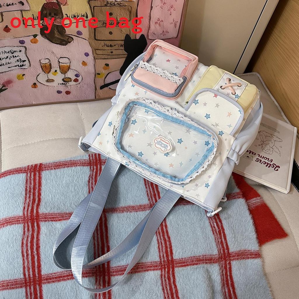 Spring New Student Backpack With Color Block Design And Nylon Material For School Use Bag Blue
Spring New Student Backpack With Color Block Design And Nylon Material For School Use Bag Blue