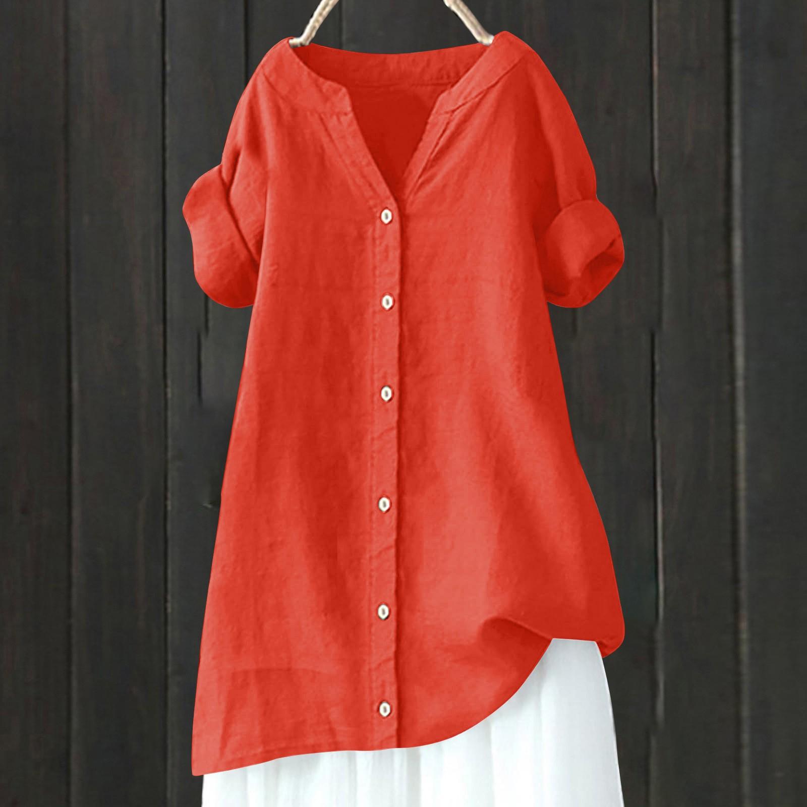 Женская осенняя однотонная свободная рубашка с коротким рукавом и пуговицами, повседневная рубашка XL
Женская осенняя однотонная свободная рубашка с коротким рукавом и пуговицами, повседневная рубашка XL