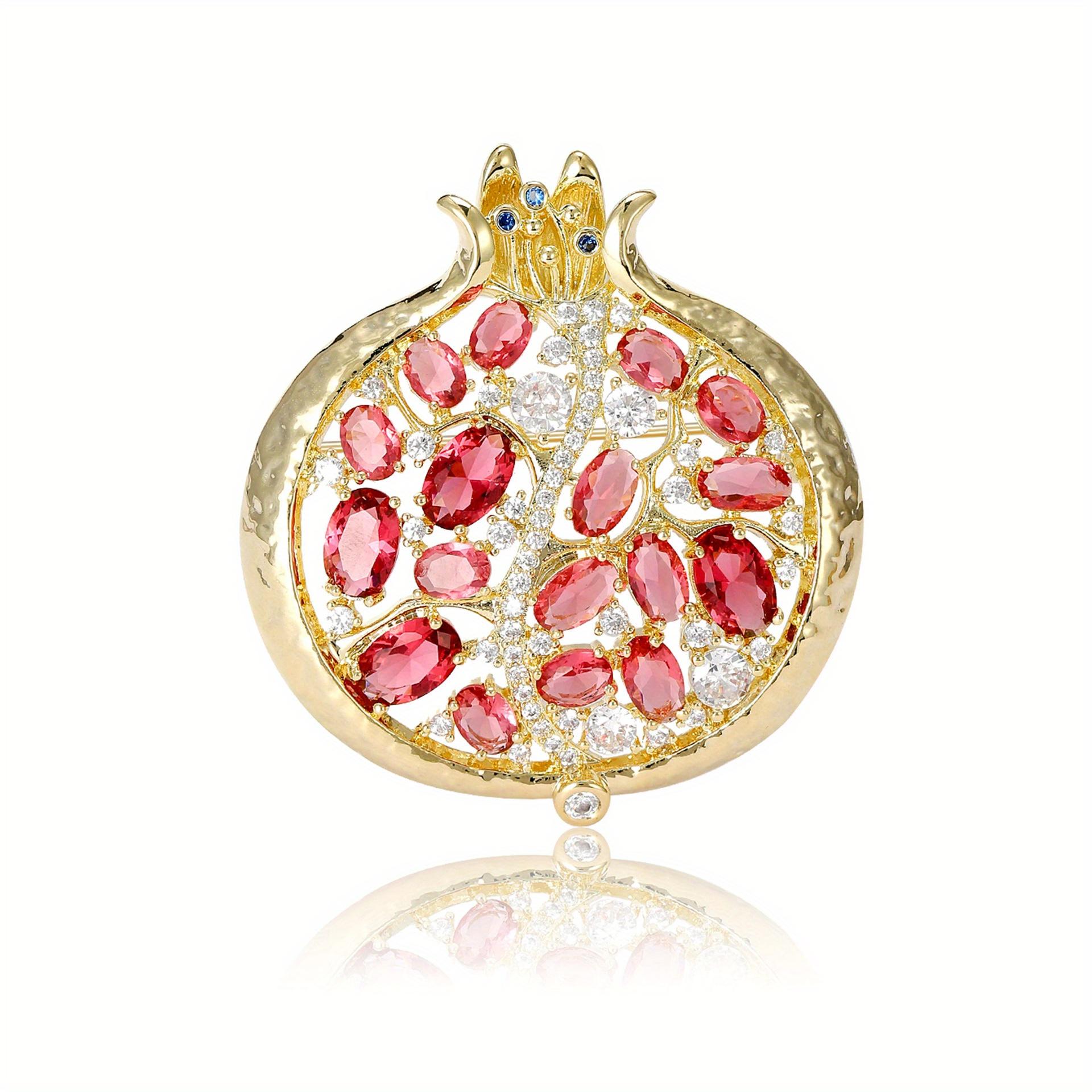 Elegant High-end Rhinestone Pomegranate Brooch Pin For Women Men Fashion Exquisite Fruit Badges Corsages
Elegant High-end Rhinestone Pomegranate Brooch Pin For Women Men Fashion Exquisite Fruit Badges Corsages