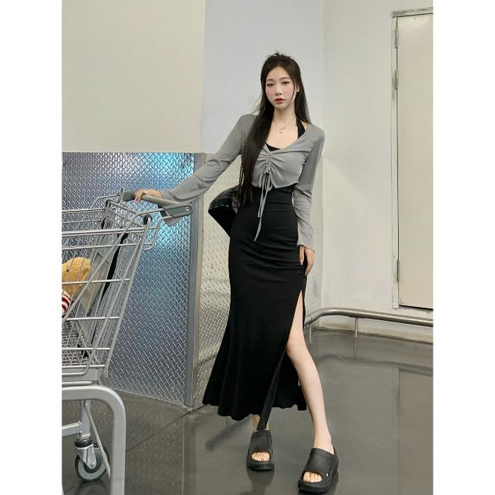 Slim and thin neck dress women s early autumn spice girl split hip skirt pure desire sexy little mom skirt XXL
Slim and thin neck dress women s early autumn spice girl split hip skirt pure desire sexy little mom skirt XXL
