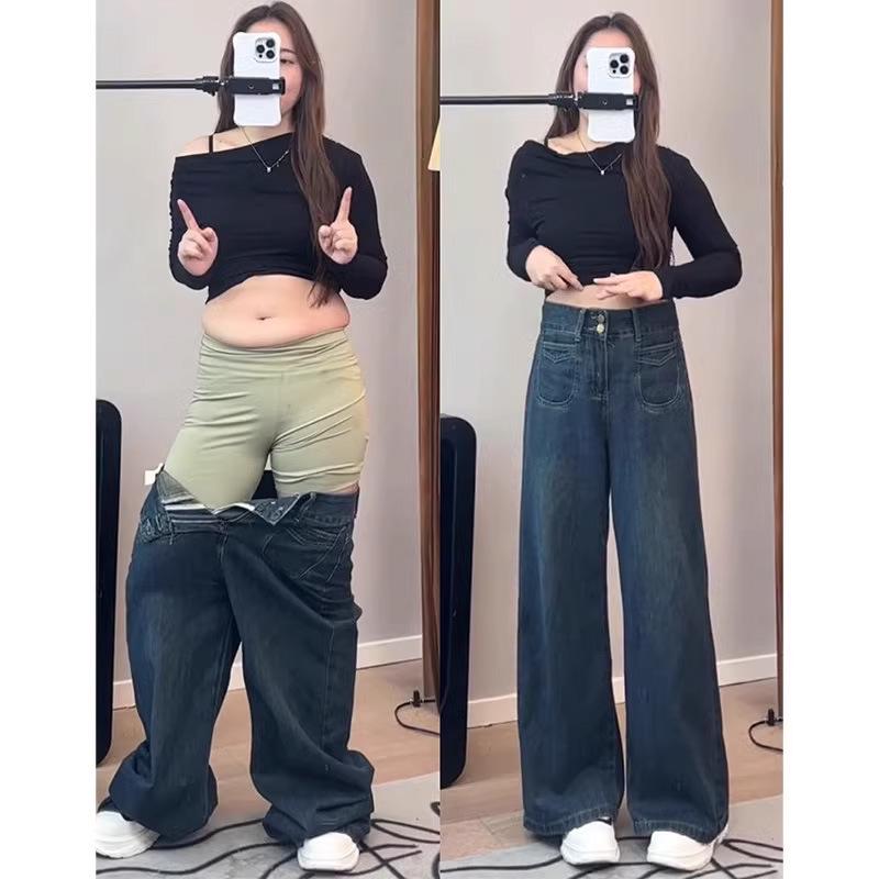 Plus Size Fleece-Lined High-Waisted Wide-Leg Jeans for Women - Autumn/Winter, Slimming Fit for Pear-Shaped Figures 3XL
Plus Size Fleece-Lined High-Waisted Wide-Leg Jeans for Women - Autumn/Winter, Slimming Fit for Pear-Shaped Figures 3XL