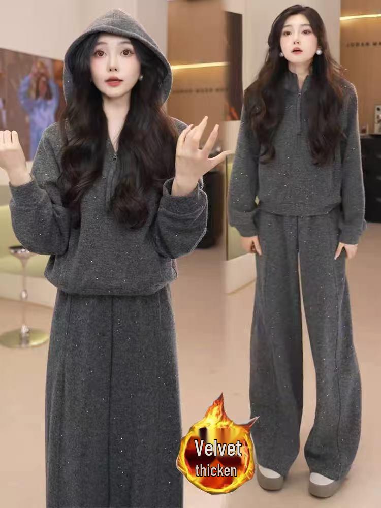 Velvet Thicken Casual Sportswear Set: Women s 2026 Autumn/Winter Korean Fashion Hoodie & Wide-Leg Pants Two-Piece Set. L серый
Velvet Thicken Casual Sportswear Set: Women s 2026 Autumn/Winter Korean Fashion Hoodie & Wide-Leg Pants Two-Piece Set. L серый