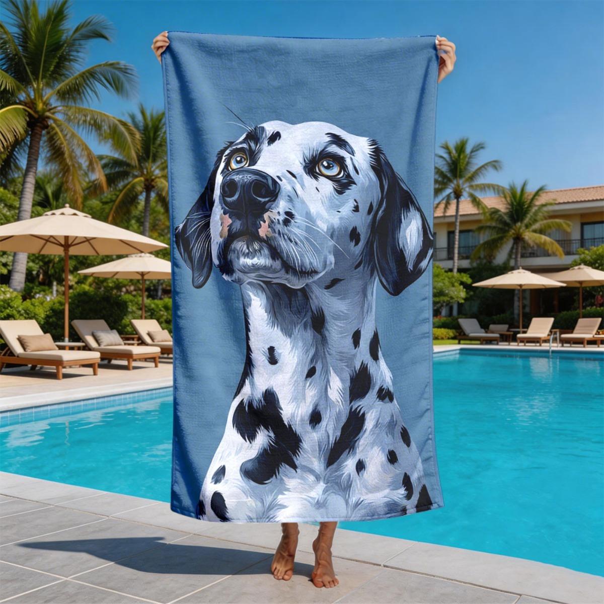 Watercolor-style Dalmatian dog polyester microfiber beach towel is highly absorbent, suitable for swimming and beach outings W30*H60(CM)
Watercolor-style Dalmatian dog polyester microfiber beach towel is highly absorbent, suitable for swimming and beach outings W30*H60(CM)