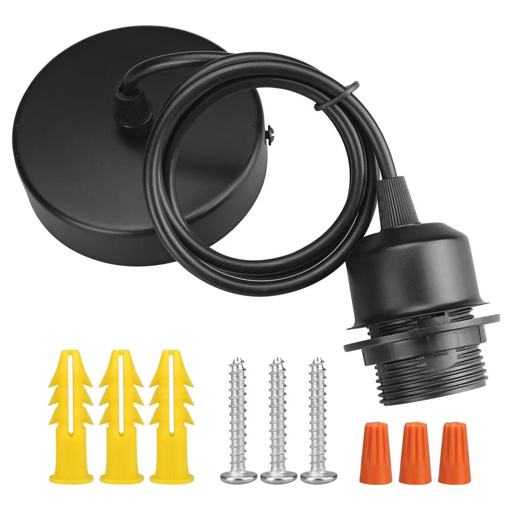E27 Pendant Lamp Holder Hanging Lighting Kit Copper Socket with Line DIY Retro Lampholder Black/White Ceiling Fixture Screw-type чорний
E27 Pendant Lamp Holder Hanging Lighting Kit Copper Socket with Line DIY Retro Lampholder Black/White Ceiling Fixture Screw-type чорний