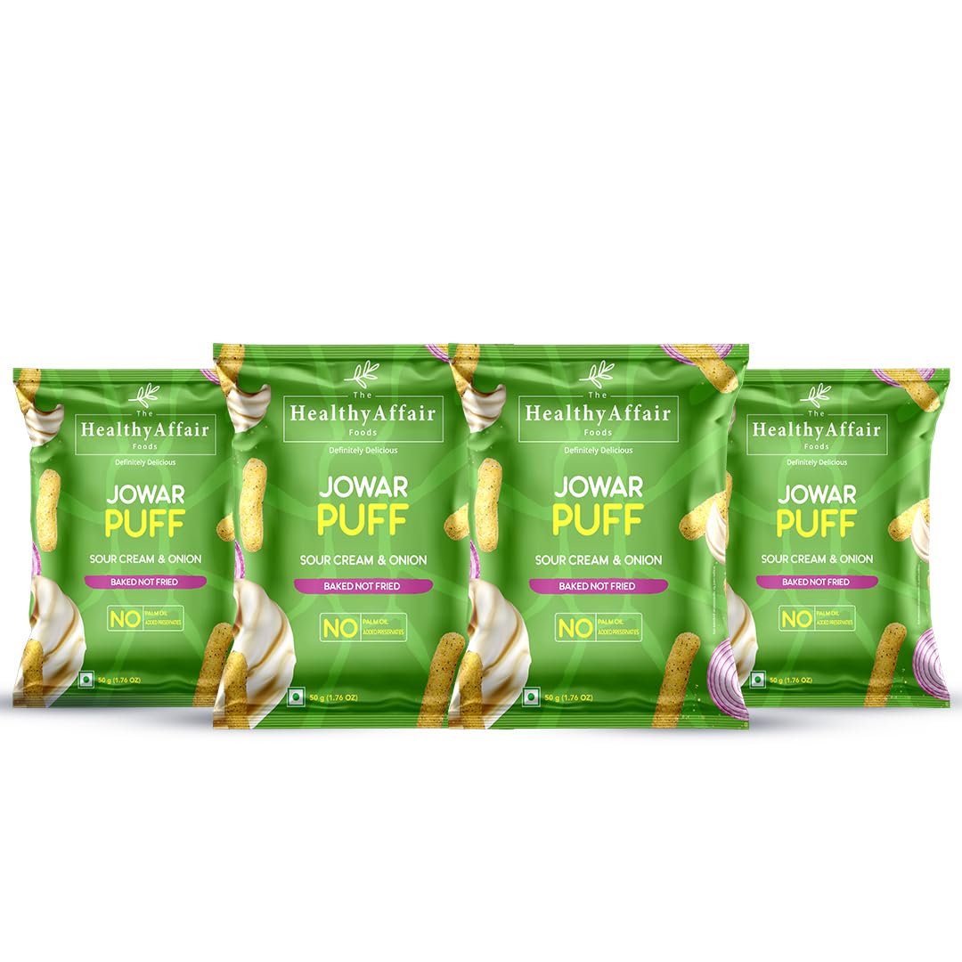 The Healthy Affair Jowar Puff - Sour Cream & Onion | Premium Baked Millet Snack with Irresistible Flavor | 50g per Pack | No Palm Oil, No Cholest
The Healthy Affair Jowar Puff - Sour Cream & Onion | Premium Baked Millet Snack with Irresistible Flavor | 50g per Pack | No Palm Oil, No Cholest