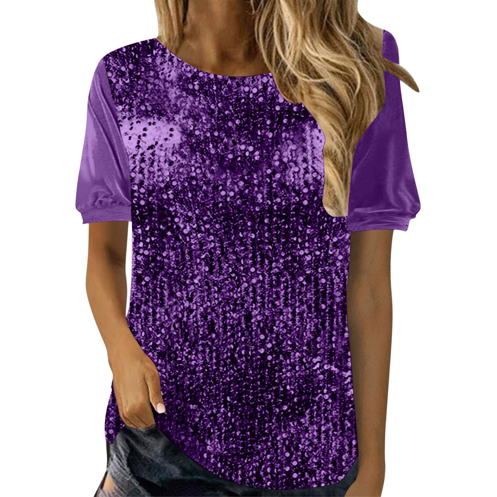 Women s Fashionable Casual Pullover Loose Short,sleeved Sequined Top XL фіолетовий
Women s Fashionable Casual Pullover Loose Short,sleeved Sequined Top XL фіолетовий