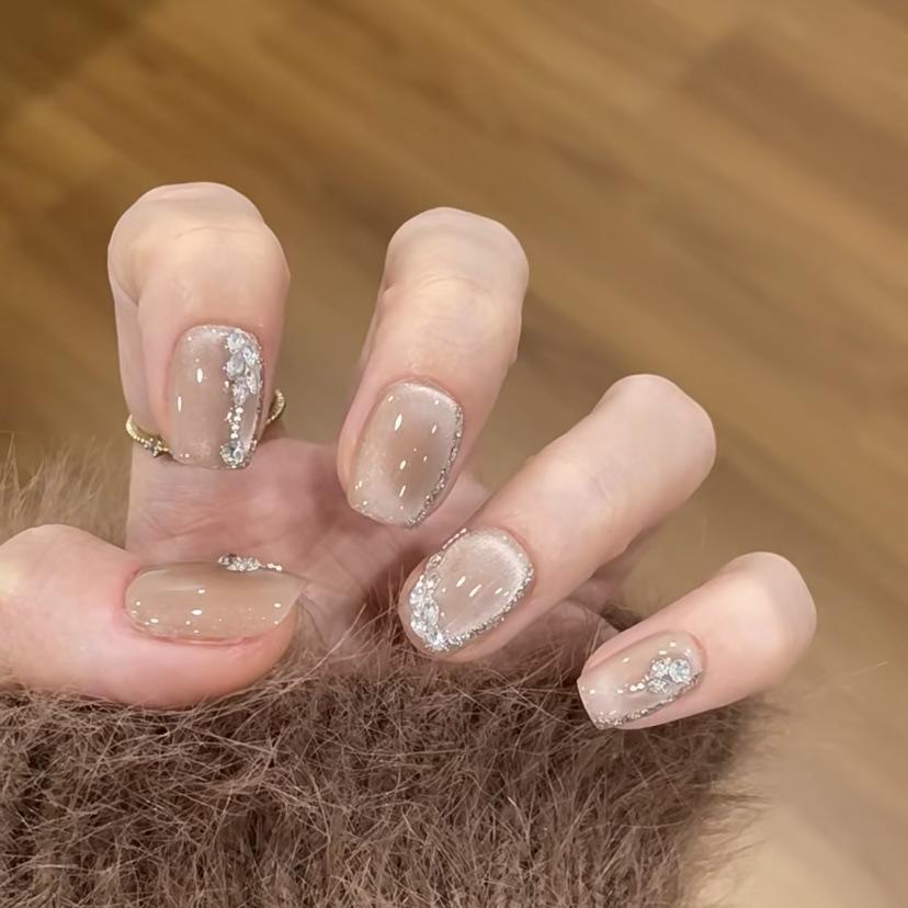 Handmade Press-On Nails with Super Flash and Girlish Heart Design – Ice Transparent Crystal Powder Cat Eye with Stacked Diamonds Extra Small
Handmade Press-On Nails with Super Flash and Girlish Heart Design – Ice Transparent Crystal Powder Cat Eye with Stacked Diamonds Extra Small