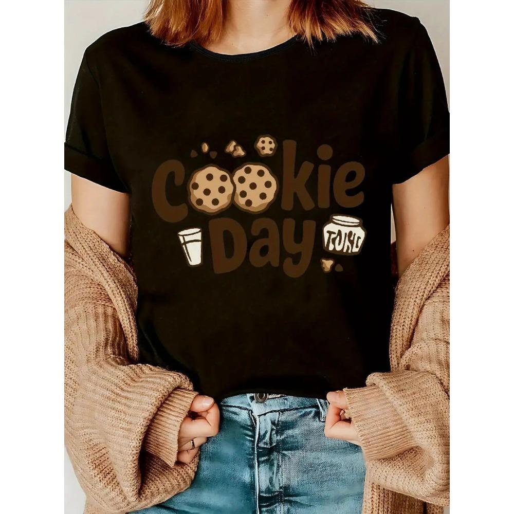 Women s White Cookie Day Print Sleeve with Cookie Cupcake Design Cookie Graphics Lightweight Themed Outfit for Lovers S
Women s White Cookie Day Print Sleeve with Cookie Cupcake Design Cookie Graphics Lightweight Themed Outfit for Lovers S