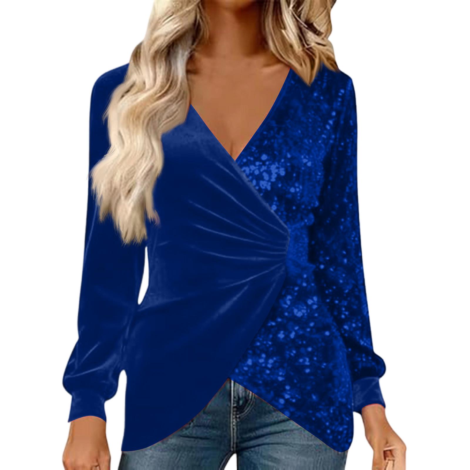 Women’s Long Sleeve V Neck Velvet Blouse with Ruched Front and Asymmetric Hem Casual Loose Fit Top Shirt L синий
Women’s Long Sleeve V Neck Velvet Blouse with Ruched Front and Asymmetric Hem Casual Loose Fit Top Shirt L синий