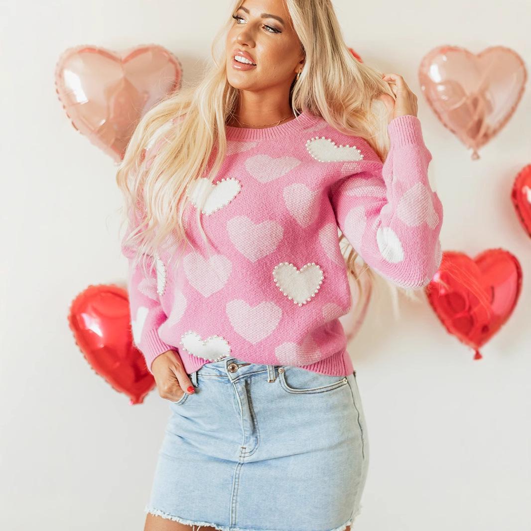 Shiying Autumn Heart Print Beaded Knit Sweater, Women s Casual European-American Style Extra Large розовый
Shiying Autumn Heart Print Beaded Knit Sweater, Women s Casual European-American Style Extra Large розовый