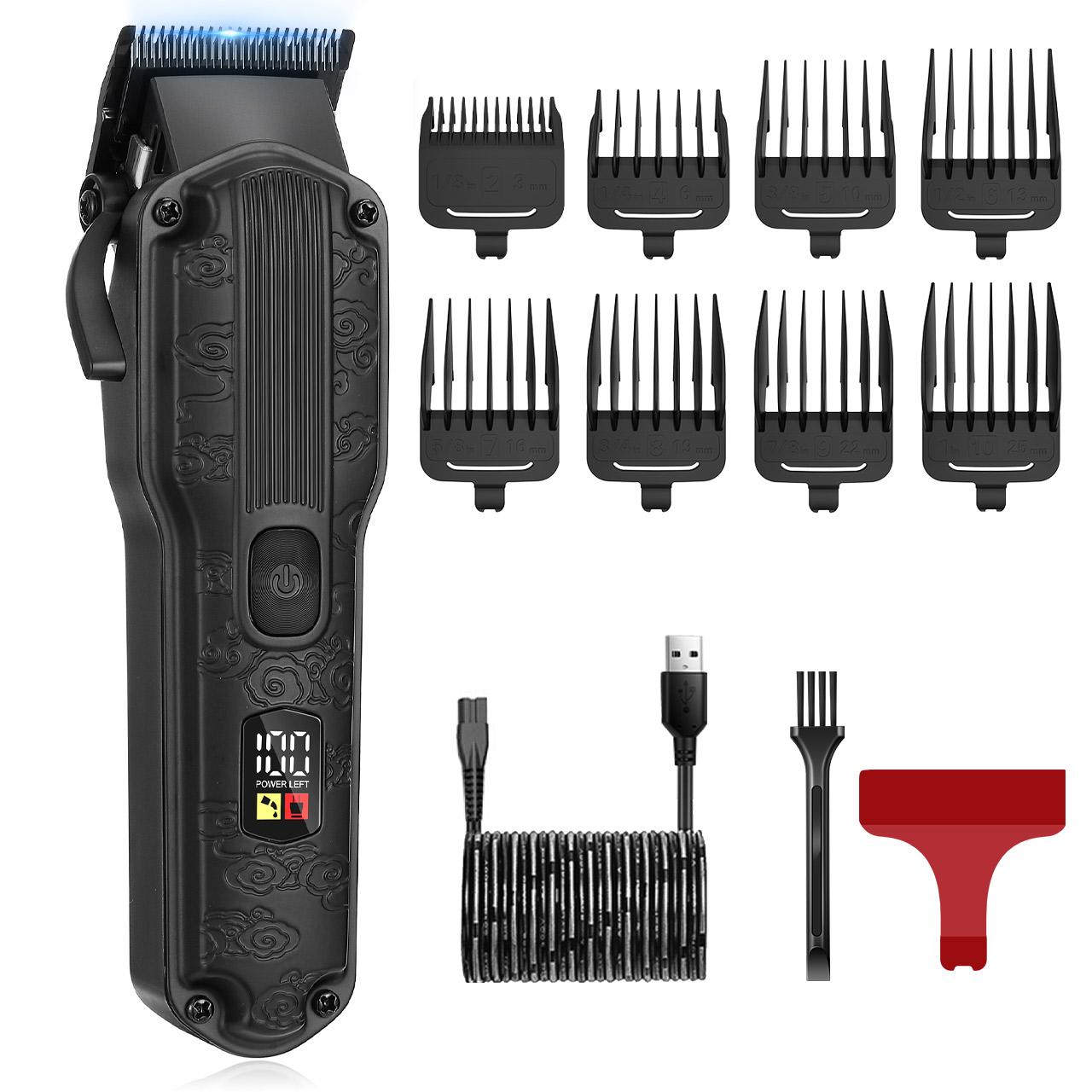 Профессиональная машинка для стрижки волос из нержавеющей стали - Водонепроницаемый триммер IPX7 с регулировкой конусности 0,8-2 мм и 8 насадками чёрный
Профессиональная машинка для стрижки волос из нержавеющей стали - Водонепроницаемый триммер IPX7 с регулировкой конусности 0,8-2 мм и 8 насадками чёрный