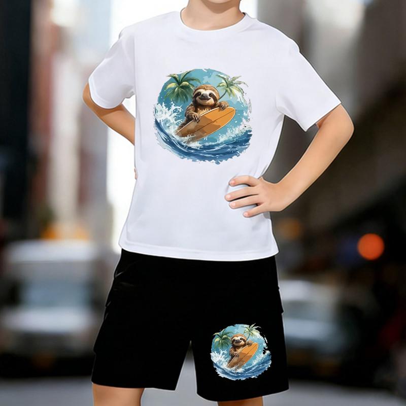 Boys 2 Piece Surfing Sloth Printed Outfit, Short Sleeve T-Shirt and Shorts Set for Kids Age 5-14,White Sporty Casual Summer Clothes 13-14 Years білий
Boys 2 Piece Surfing Sloth Printed Outfit, Short Sleeve T-Shirt and Shorts Set for Kids Age 5-14,White Sporty Casual Summer Clothes 13-14 Years білий