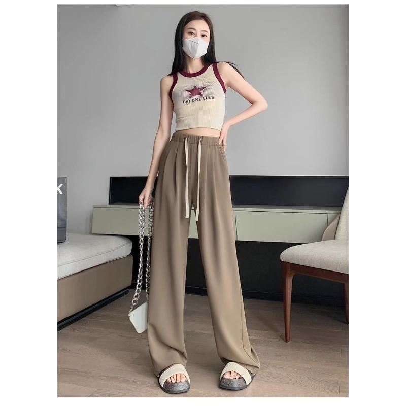 Wide-leg Pants for Women In Summer Thin High Waist Casual Drooping Ice Silk Versatile Slimming Lace-up Wide-leg Pants L
Wide-leg Pants for Women In Summer Thin High Waist Casual Drooping Ice Silk Versatile Slimming Lace-up Wide-leg Pants L