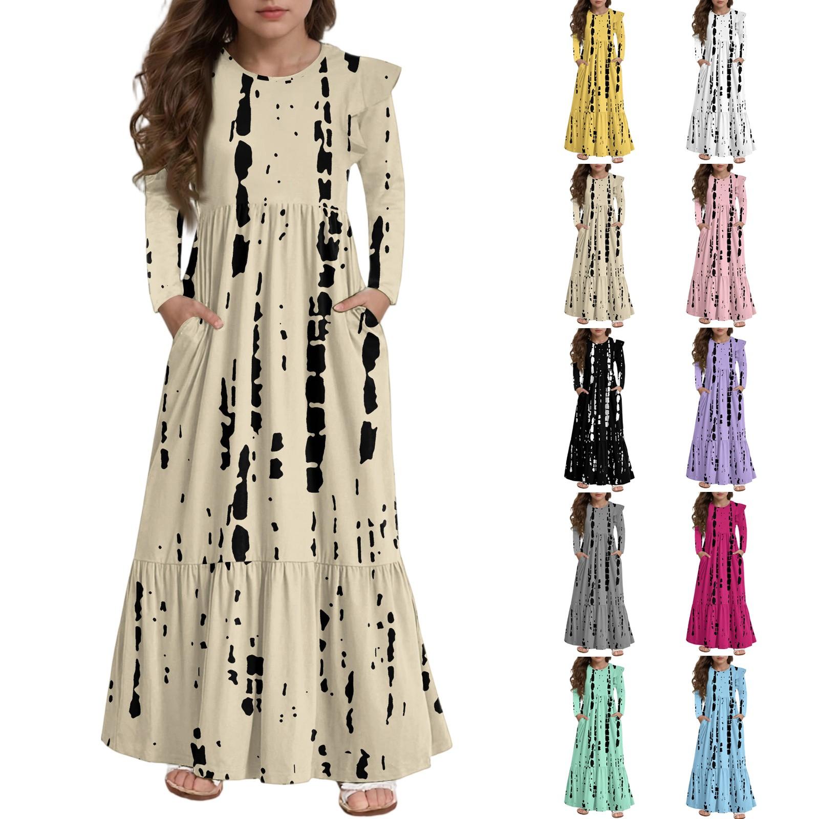 Girls Tiered Ruffle Dress - Long Sleeve Printed Maxi With Pockets 160 бежевий
Girls Tiered Ruffle Dress - Long Sleeve Printed Maxi With Pockets 160 бежевий