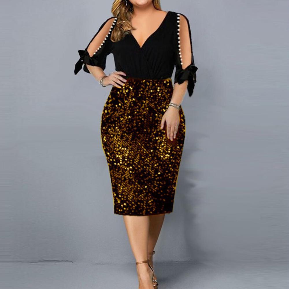 Большие размеры Женщины V Вырез Пайетки Миди Платье Женский Облегающий Вечерний Сарафан
Большие размеры Женщины V Вырез Пайетки Миди Платье Женский Облегающий Вечерний Сарафан