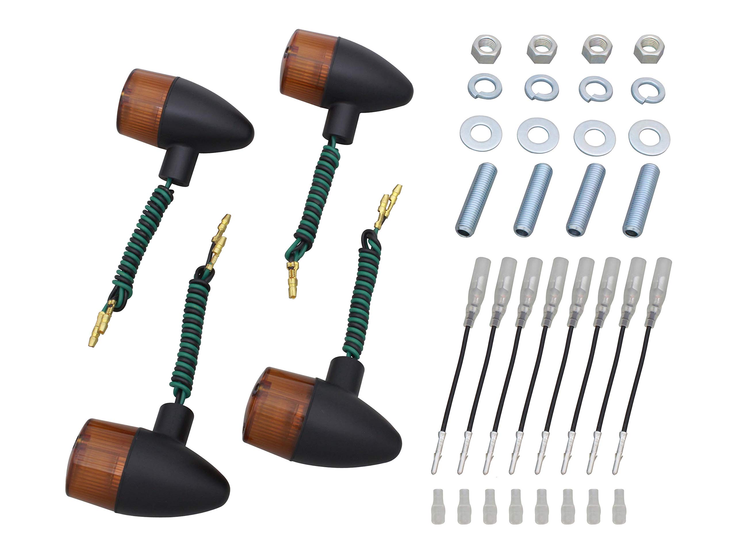 POSH FAITH Motorcycle Accessories Turn Signals Classic Bullet Type Turn Signals Set of 4 M10 Black Lens Semi-Universal Body/Orange 195098-06
POSH FAITH Motorcycle Accessories Turn Signals Classic Bullet Type Turn Signals Set of 4 M10 Black Lens Semi-Universal Body/Orange 195098-06