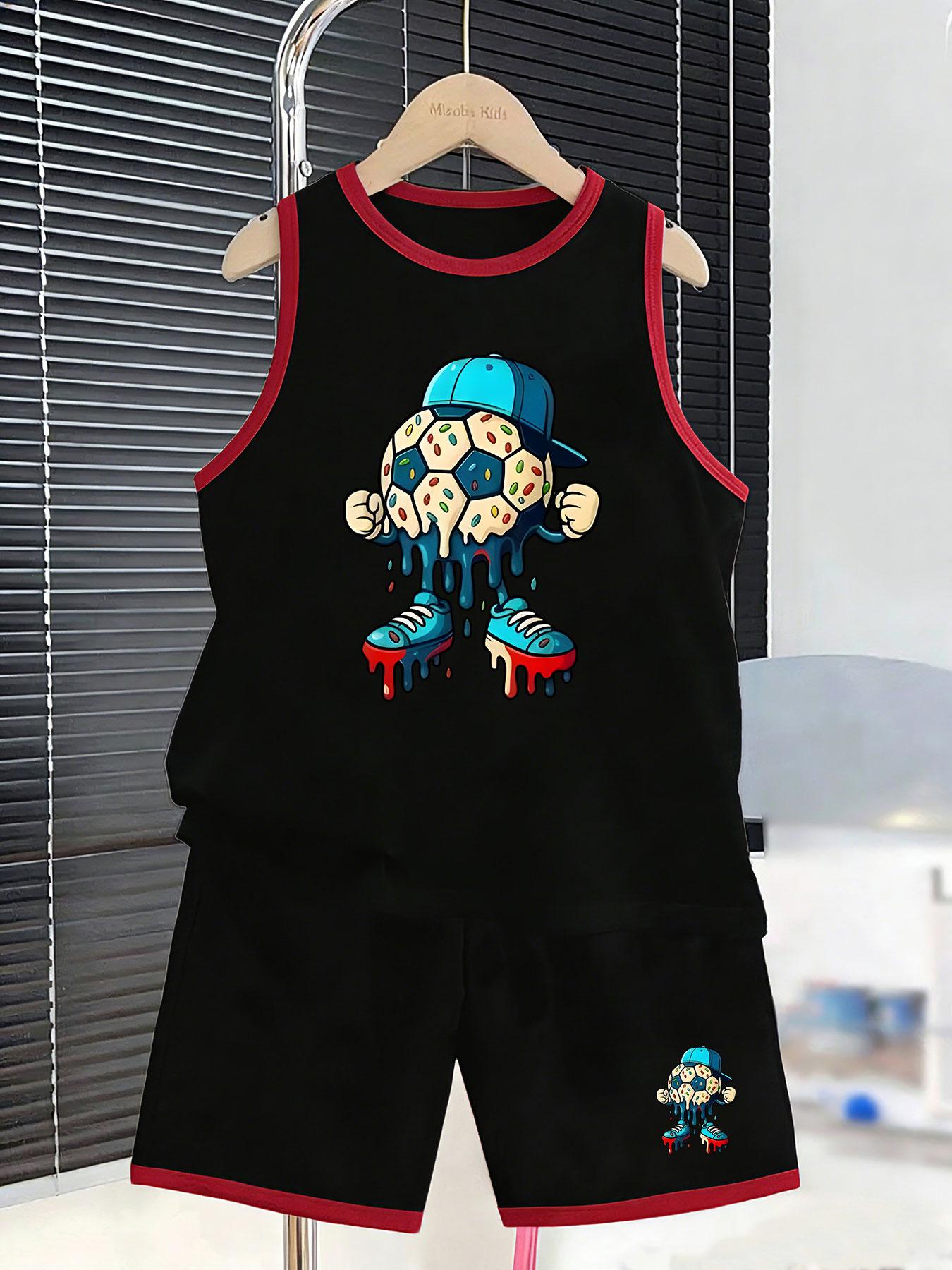 Boys cute melting football character printed set. Fun sporty design, comfy breathable material for kids play and daily wear. 2-3Y чёрный
Boys cute melting football character printed set. Fun sporty design, comfy breathable material for kids play and daily wear. 2-3Y чёрный