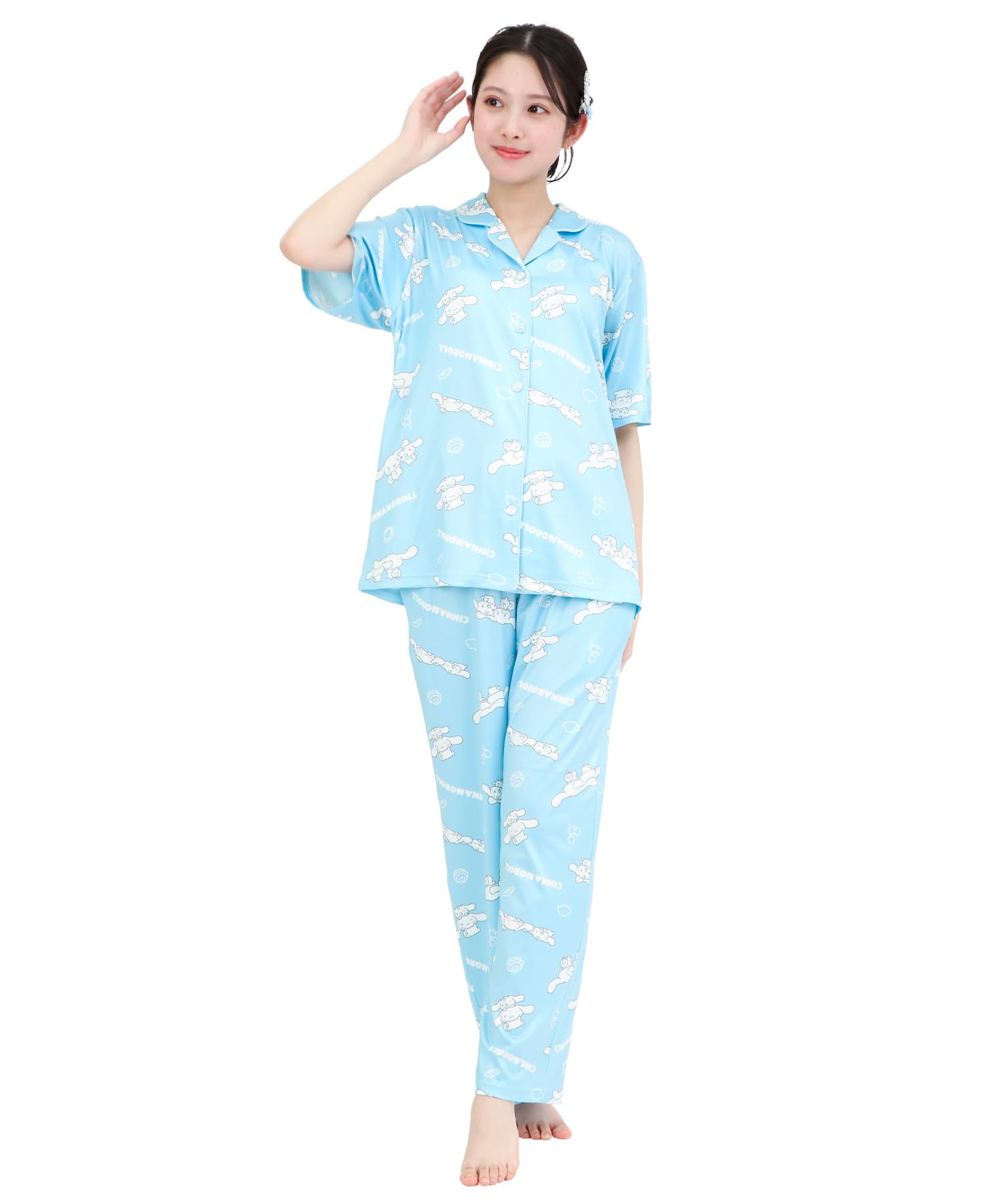 SAZAC Cinnamoroll and Milk Shirt Powder Stretch Short Sleeve and Long Pants Loungewear Pajamas, Fabric, Women s Set, (Sax/L/SAN1951)
SAZAC Cinnamoroll and Milk Shirt Powder Stretch Short Sleeve and Long Pants Loungewear Pajamas, Fabric, Women s Set, (Sax/L/SAN1951)